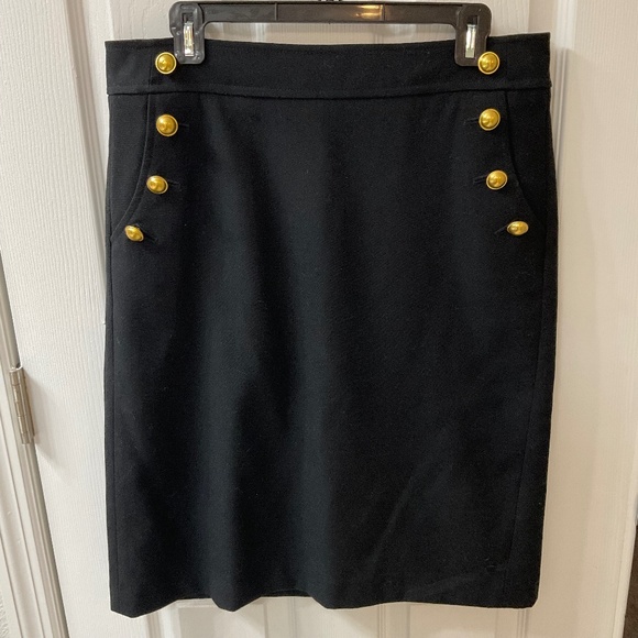 Ann Taylor LOFT Black Button Skirt – Size 12 (Fully Lined) - Picture 1 of 3